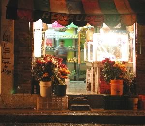 fruits, vegetables, flowers and pork rinds store down the street